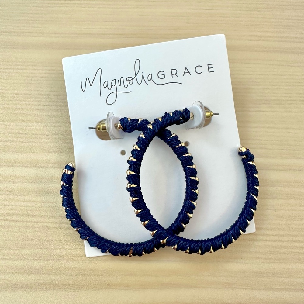 Magnolia Grace - Thread Wrapped Hoop Earrings
